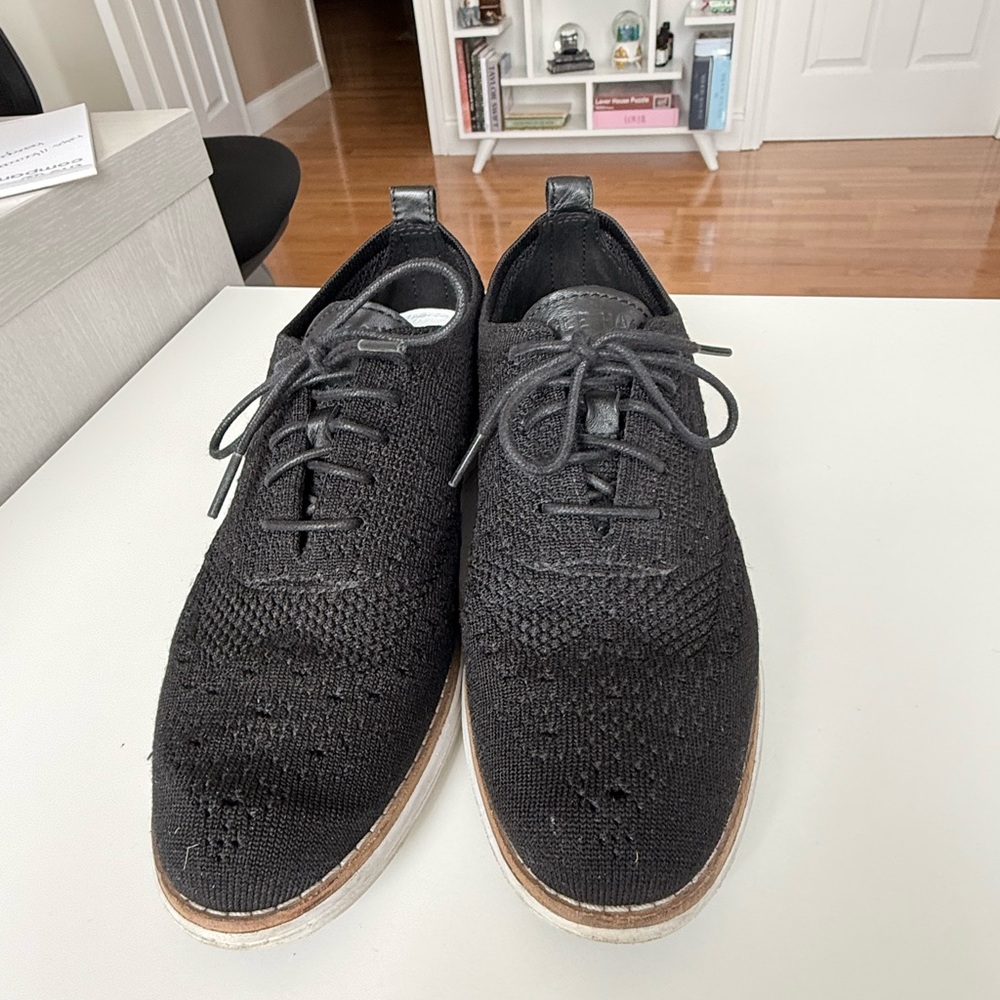 Women’s Cole Haan Elegant Black Knit Oxford Shoes